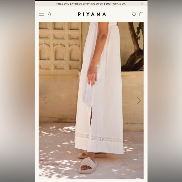 NWT - Piyama Giselle Lounge Dress Cotton Modal Off White (sold out on piyama!) - Picture 7 of 7